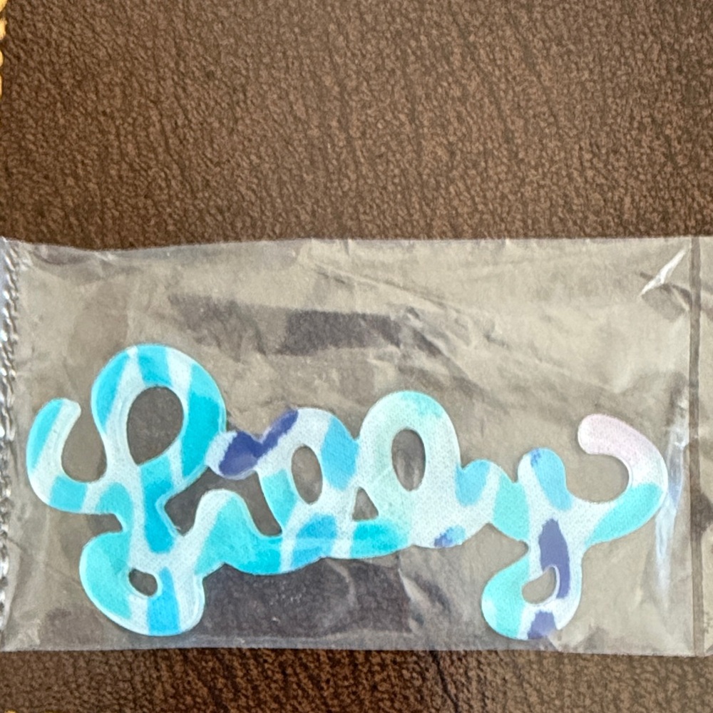 Blue Aqua Script 'Sleepy' Decal Sticker